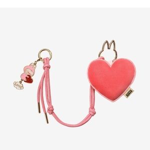 Popmart Pin For Love Secret Pink Heart-Shaped Keychain with Charm- Secret